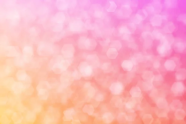 Roze Oranje Abstracte Onscherpe Achtergrond Met Zeshoekige Bokeh Vlekken — Stockfoto