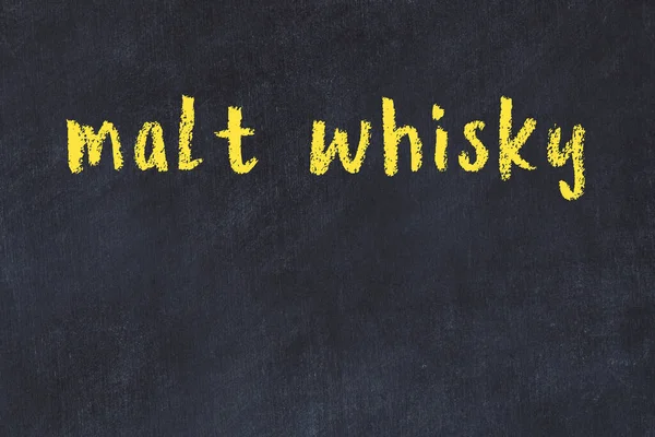College Tavlan Med Handskriven Inskription Malt Whisky Den — Stockfoto