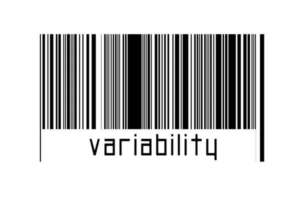 Digitaliseringsconcept Barcode Van Zwarte Horizontale Lijnen Met Onderstaande Inscriptievariabiliteit — Stockfoto