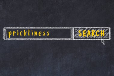 Siyah karatahtaya arama motoru çiziliyor. Huysuzluk arama kavramı