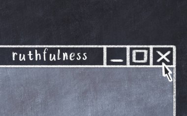 Tarayıcı penceresini sayfa başlığı yazdırma kabalığıyla kapatmanın tebeşir çizimi  