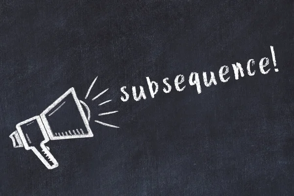 Hoparlör çizimi ve yazı alt dizisi olan siyah karatahta