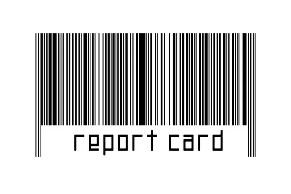 Código Barras Sobre Fundo Branco Com Cartão Relatório Inscrição Abaixo — Fotografia de Stock