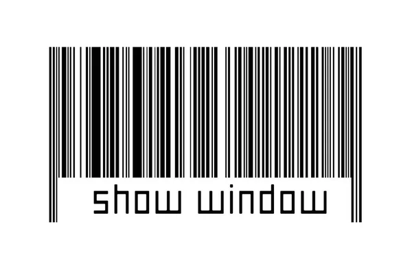 Digitalisierungskonzept Barcode Schwarzer Horizontaler Linien Mit Beschriftung Zeigt Fenster Unten — Stockfoto
