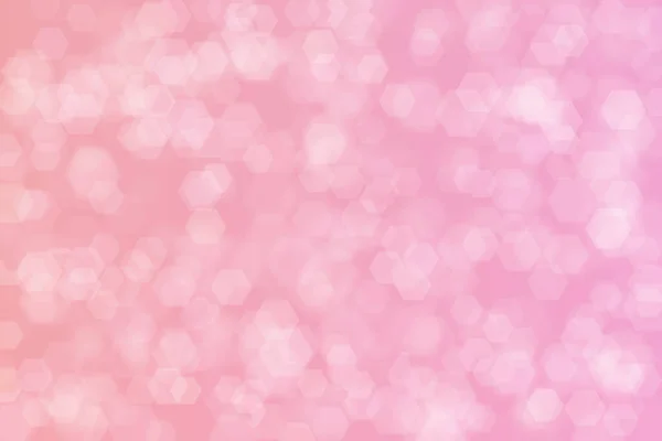 Roze Abstracte Onscherpe Achtergrond Met Zeshoekige Bokeh Vlekken — Stockfoto
