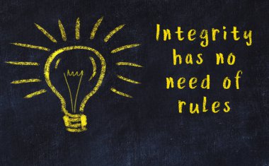 Bir karatahtaya ve bir ampul çizimine elle yazılmış akıllı bir alıntı.