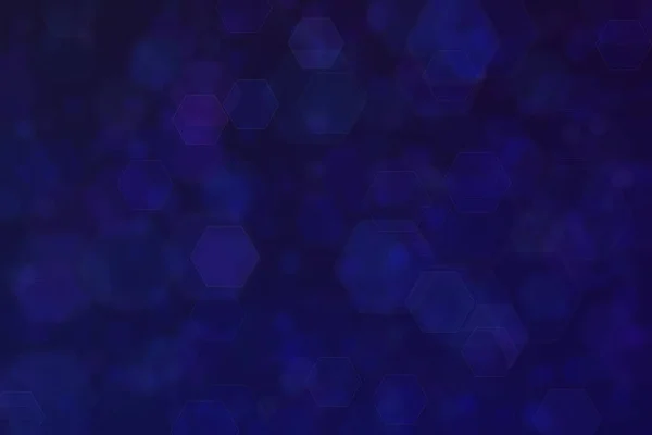 Темно Синий Фон Шестиугольными Пятнами Боке — стоковое фото