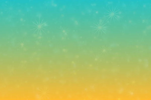 Cyjan Żółty Abstrakcyjny Nieostry Tło Gwiazda Kształt Bokeh Plamy — Zdjęcie stockowe