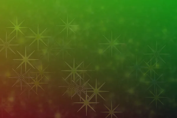Grüner Und Dunkler Abstrakter Defokussierter Hintergrund Mit Sternförmigen Bokeh Flecken — Stockfoto