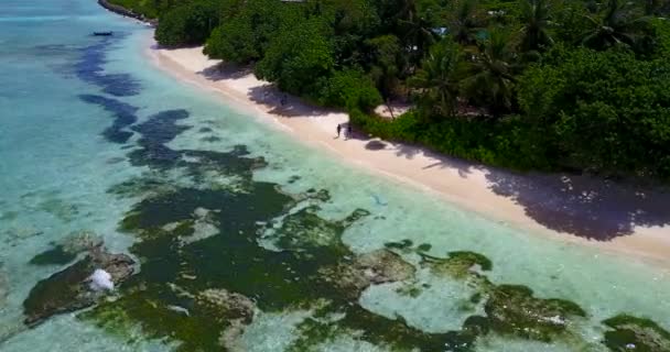 Mělká Voda Mořskými Vlnami Letní Dovolená Ostrově Bermudy Karibské Moře — Stock video