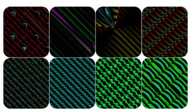 Soyut c süslemeleri, renkli grafikler, bunlar fay için bir kalıp olarak kullanılabilir.