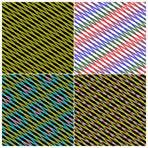 Soyut geometrik süsler seti, renkli grafikler, kumaş ve duvar halısı için bir kalıp olarak kullanılabilir.