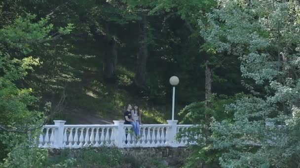 Cuplu de mers pe jos în parc — Videoclip de stoc