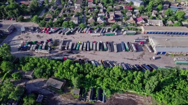 Antenne Des Großen Logistikparks Mit Lager Verladebahnhof — Stockvideo
