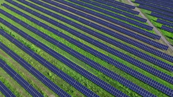 Rangées Cellules Solaires Photovoltaïques Installées Pour Produire Énergie Propre Bon — Video