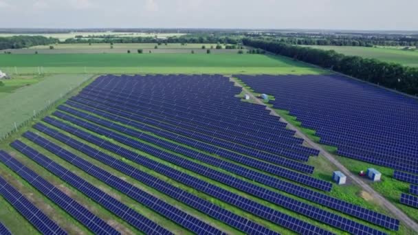 Ecología Paneles Centrales Solares Los Campos Energía Verde Paisaje Innovación — Vídeos de Stock