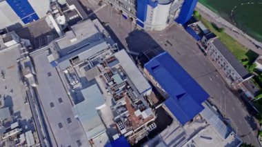 Endüstriyel sanayi bölgesi kimya fabrikasının hava panoramik görüntüsü