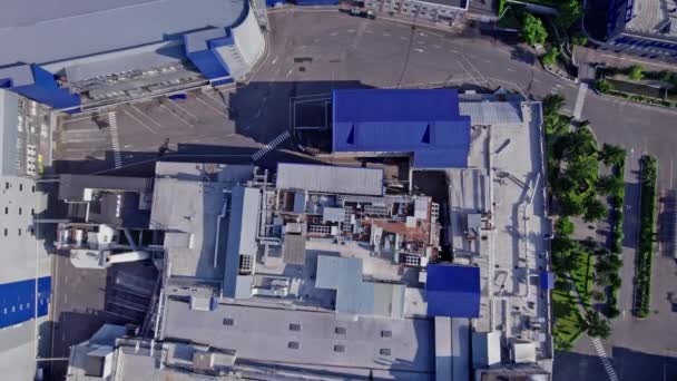 Panoramiczny Widok Lotu Ptaka Zbiorniki Mieszania Chemicznego Zakłady Przemysłowe Systemem — Wideo stockowe