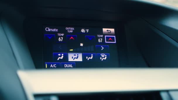 Κλιματισμός Αυτοκινήτου Ρύθμιση Θερμοκρασίας Climatronic Τον Έλεγχο Του Κλίματος Αυτόματο — Αρχείο Βίντεο