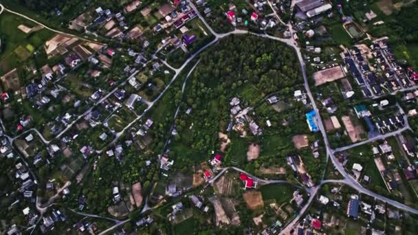 Luchtfoto Van Landelijke Huizen Een Dorp Oekraïne Typische Landelijke Straat — Stockvideo