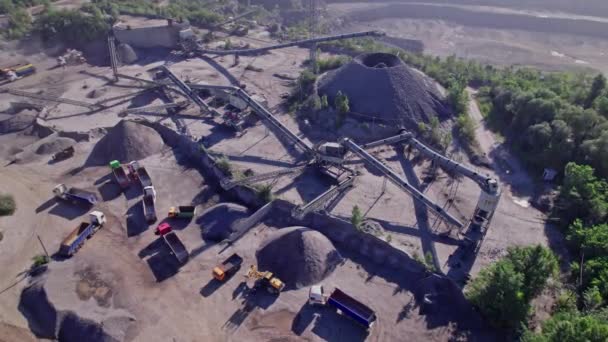 Aerial View Stone Quarry Industrial Extraction Stone Construction Industry — Stock Video