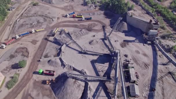 Aerial View Stone Quarry Industrial Extraction Stone Construction Industry — Video Stock