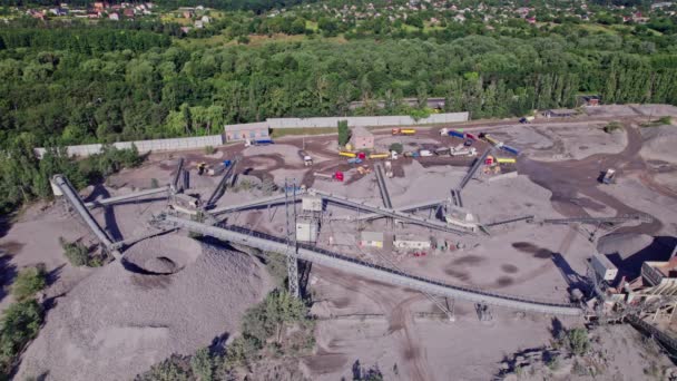 Aerial View Stone Quarry Industrial Extraction Stone Construction Industry — 비디오