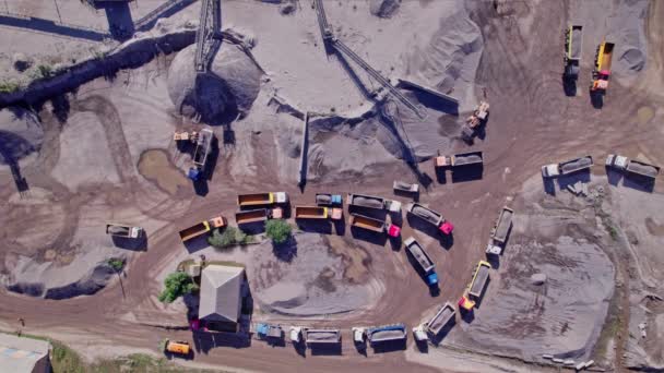 Excavators Tractors Load Crushed Stone Rock Dump Trucks Mining Truck — Video