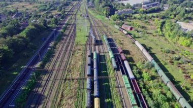Industrial landscape with train in depot