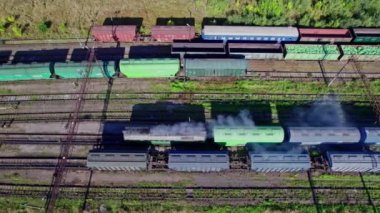 Industrial landscape with train in depot