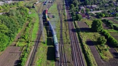 Industrial landscape with train in depot