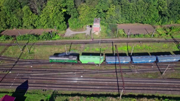 Station Fret Avec Trains Transport Marchandises — Video