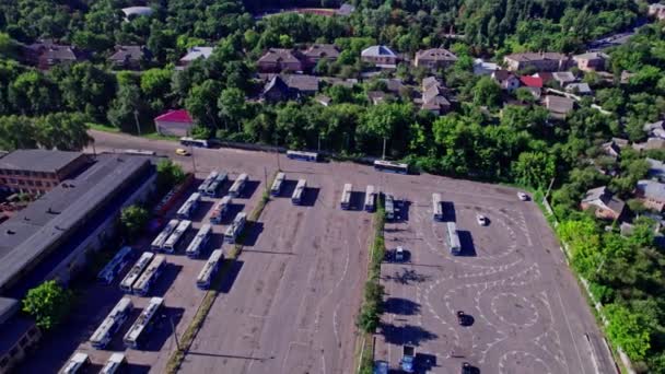 Top Wide Aerial View Drivers Practicing Advanced Car Training — Vídeos de Stock