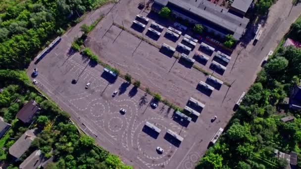 Aerial View Driving Practice School — Wideo stockowe