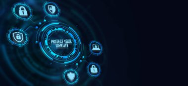 İnternet, iş, teknoloji ve ağ konsepti. Siber güvenlik veri koruması iş teknolojisi gizlilik kavramı. 