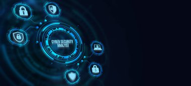 İnternet, iş, teknoloji ve ağ konsepti. Siber güvenlik veri koruması iş teknolojisi gizlilik kavramı. 