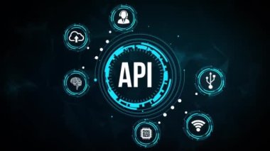 İnternet, iş, teknoloji ve ağ konsepti. Uygulama Programlama Arayüzü. Yazılım geliştirme aracı.