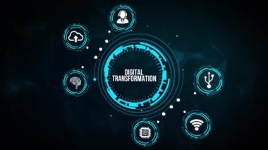 İnternet, iş, teknoloji ve ağ kavramı. İş süreçlerinin dijitalleştirilmesi ve modern teknoloji kavramı. Dijital dönüşüm.