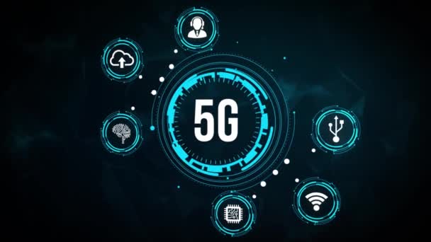 Internet Business Technology Network Concept 5G网络 高速移动互联网 新一代网络的概念 — 图库视频影像