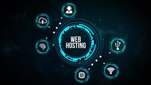 Internet Business Technology Network Concept Web Hosting 为网站提供存储空间和访问的活动 — 图库视频影像