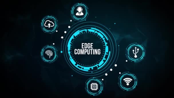 Internet Företag Teknik Och Nätverkskoncept Edge Computing Modern Teknik Virtuell — Stockvideo