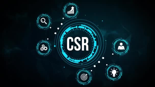 Інтернет Бізнес Технології Мережева Концепція Csr Абревіатура Сучасна Концепція Технології — стокове відео