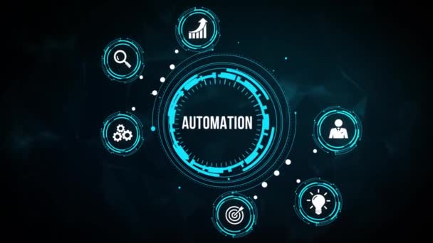 Интернет Бизнес Технология Сетевая Концепция Концепция Программного Обеспечения Автоматизации Инновации — стоковое видео