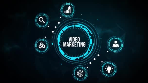Internet Business Tecnologia Concetto Rete Video Marketing Pubblicità Sullo Schermo — Video Stock
