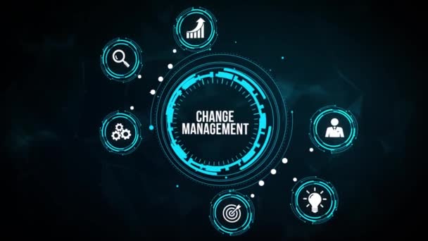Internet Affaires Technologie Concept Réseau Gestion Changement Concept Entreprise — Video