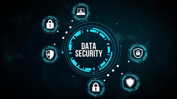 Internet Företag Teknik Och Nätverkskoncept Integritetskoncept För Dataskydd För Cybersäkerhet — Stockvideo