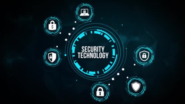 インターネット ビジネス テクノロジー ネットワークの概念 サイバーセキュリティデータ保護ビジネステクノロジープライバシーコンセプト — ストック動画