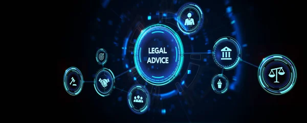 Negócios Tecnologia Internet Conceito Rede Direito Trabalho Advogado Advogado Direito — Fotografia de Stock