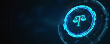 İş, Teknoloji, İnternet ve ağ konsepti. Çalışma Hukuku Avukatı 33d illüstrasyon