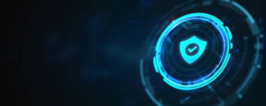 Siber güvenlik veri koruması iş teknolojisi gizlilik kavramı. 3d illüstrasyon